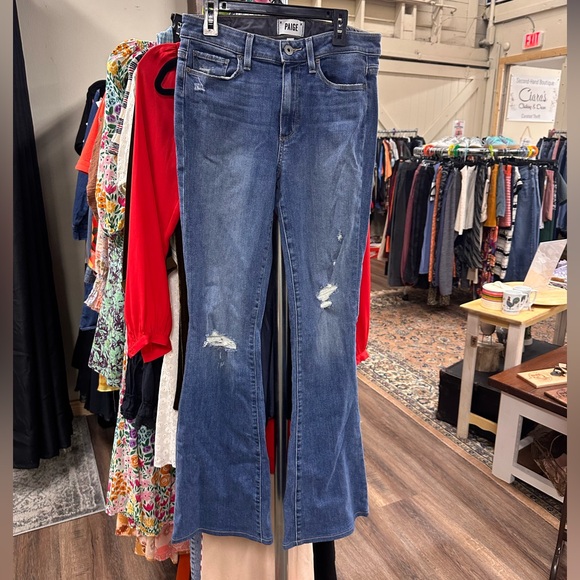 Paige jeans bell canyon high rise flared with light distressing size 27 - Picture 1 of 7